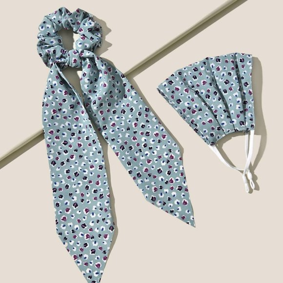🎁Face Mask Scrunchie Hair Tie and Scarf Set - Picture 2 of 6
